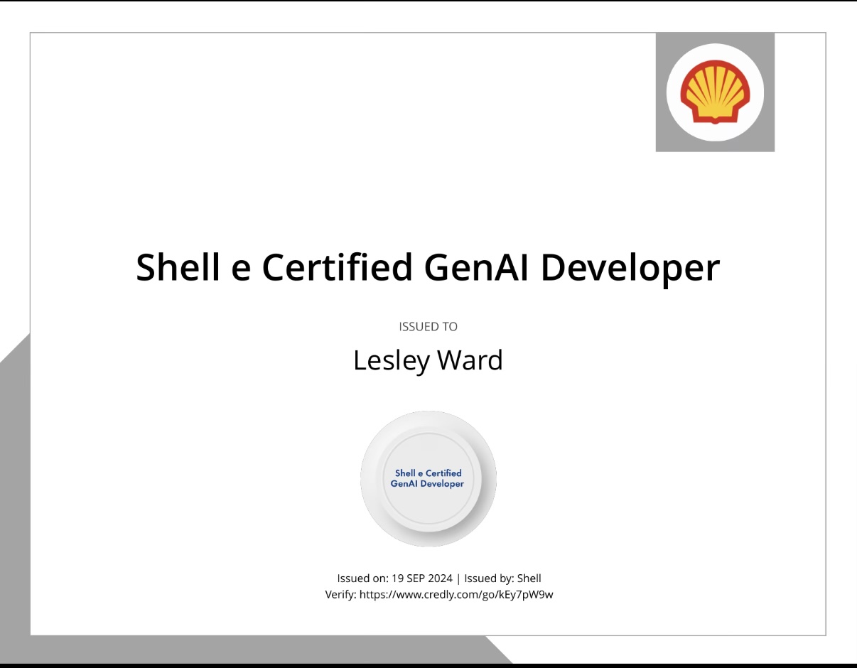 Shell e Certified GenAI Developer certificate